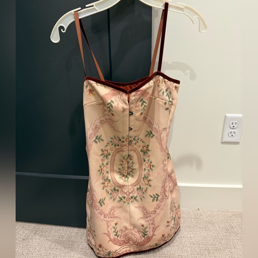 Floral Corset Dress with Spaghetti Straps